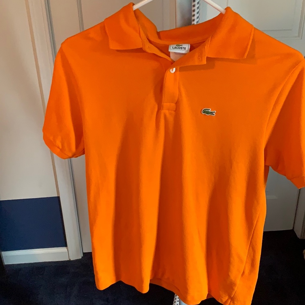 Boys Orange Lacoste Polo Size 16